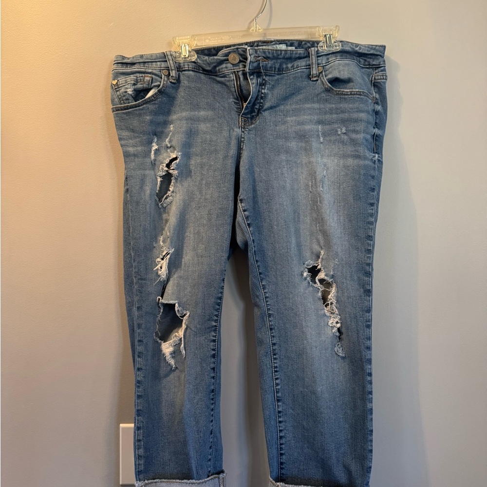Torrid Blue Distressed Boyfriend Jeans